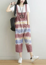 Load image into Gallery viewer, Unique Brick Red Oversized Tie Dye Cotton Jumpsuits Spring