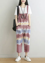 Load image into Gallery viewer, Unique Brick Red Oversized Tie Dye Cotton Jumpsuits Spring