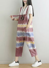 Load image into Gallery viewer, Unique Brick Red Oversized Tie Dye Cotton Jumpsuits Spring