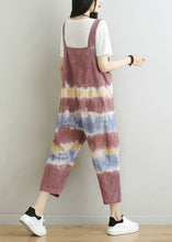 Load image into Gallery viewer, Unique Brick Red Oversized Tie Dye Cotton Jumpsuits Spring