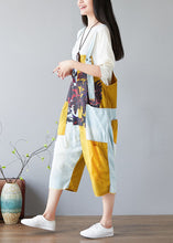 Load image into Gallery viewer, Unique Colorblock Oversized Patchwork Print Cotton Jumpsuit Spring