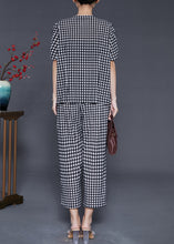 Load image into Gallery viewer, Unique Grey Oversized Plaid Linen Two Piece Set Summer