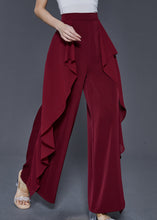 Load image into Gallery viewer, Unique Mulberry Ruffled Patchwork Chiffon Pants Trousers Summer