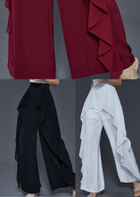 Load image into Gallery viewer, Unique Mulberry Ruffled Patchwork Chiffon Pants Trousers Summer