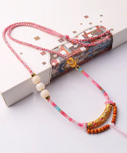 Load image into Gallery viewer, Unique Pink Copper Overgild Jade Beading Tassel Pendant Necklace