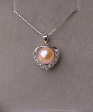 Load image into Gallery viewer, Unique Purple Sterling Silver Zircon Pearl Pendant Necklace