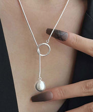 Load image into Gallery viewer, Unique Silk Sterling Silver Ball Pendant Necklace