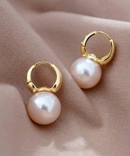 Load image into Gallery viewer, Unique White Copper Overgild Pearl Stud Earrings