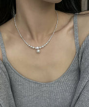 Load image into Gallery viewer, Unique White Pearl Zircon Broken Silver Pendant Necklace