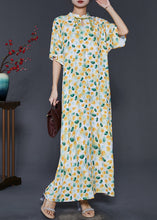 Load image into Gallery viewer, Vintage Apricot Tasseled Print Cotton Dress Summer