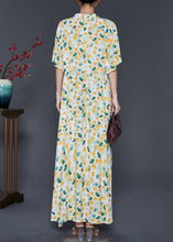 Load image into Gallery viewer, Vintage Apricot Tasseled Print Cotton Dress Summer