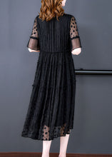 Load image into Gallery viewer, Vintage Black Embroidered Hollow Out Lace Long Dress Summer