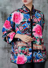 Load image into Gallery viewer, Vintage Black Embroidered Silk Chinese Style Coats Spring