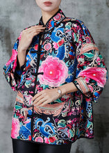 Load image into Gallery viewer, Vintage Black Embroidered Silk Chinese Style Coats Spring