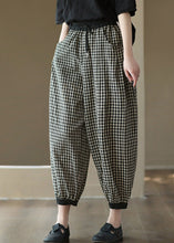 Load image into Gallery viewer, Vintage Black Plaid Elastic Waist Harem Pants Summer