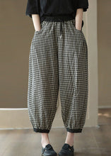 Load image into Gallery viewer, Vintage Black Plaid Elastic Waist Harem Pants Summer