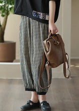 Load image into Gallery viewer, Vintage Black Plaid Elastic Waist Harem Pants Summer