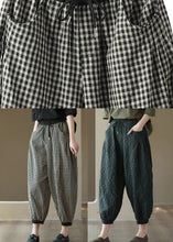 Load image into Gallery viewer, Vintage Black Plaid Elastic Waist Harem Pants Summer