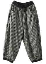 Load image into Gallery viewer, Vintage Black Plaid Elastic Waist Harem Pants Summer