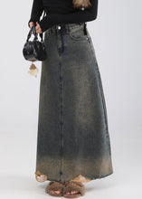 Load image into Gallery viewer, Vintage Blue Pockets High Waist Denim Skirt Summer