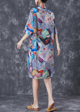 Load image into Gallery viewer, Vintage Character Print Chinese Button Linen Cheongsam Dresses Summer