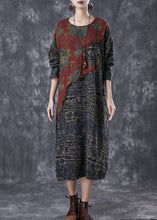 Load image into Gallery viewer, Vintage Colorblock Asymmetrical Patchwork Linen Loose Dress Spring