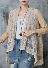 Load image into Gallery viewer, Vintage Khaki Asymmetrical Patchwork Knit Cardigans Spring