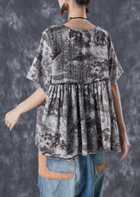 Load image into Gallery viewer, Vintage Oversized Inkwash Painting Print Linen Shirt Tops Summer