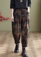 Load image into Gallery viewer, Vintage Plaid Patchwork High Waist Denim Harem Pants Summer