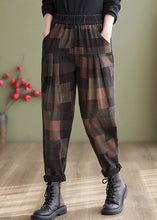 Load image into Gallery viewer, Vintage Plaid Patchwork High Waist Denim Harem Pants Summer