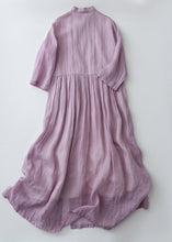 Load image into Gallery viewer, Vintage Purple Chinese Button Side Open Cotton Dresses Summer