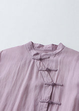 Load image into Gallery viewer, Vintage Purple Chinese Button Side Open Cotton Dresses Summer