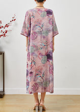 Load image into Gallery viewer, Vintage Purple Tasseled Print Cotton Cheongsam Dresses Summer