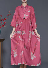 Load image into Gallery viewer, Vintage Red Print Chinese Button Cotton Dresses Spring