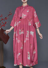 Load image into Gallery viewer, Vintage Red Print Chinese Button Cotton Dresses Spring