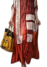 Load image into Gallery viewer, Vintage Red Stand Collar Chinese Button Silk Robe Dresses Summer