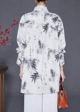 Load image into Gallery viewer, Vintage White Inkwash Painting Print Chinese Button Chiffon Shirt Tops Fall