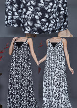 Load image into Gallery viewer, White Print Chiffon Spaghetti Strap Dress Exra Large Hem Summer