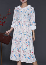 Load image into Gallery viewer, Women Apricot Peter Pan Collar Print Cotton Dresses Spring