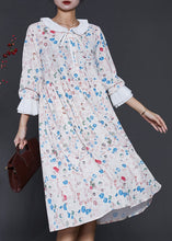 Load image into Gallery viewer, Women Apricot Peter Pan Collar Print Cotton Dresses Spring