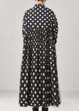 Load image into Gallery viewer, Women Black Dot Print Bow Tullle Long Dresses Spring