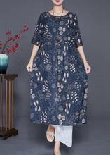 Load image into Gallery viewer, Women Black Oversized Print Silk Long Dress Summer