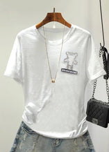 Load image into Gallery viewer, Women Daisy Zircon O Neck Cotton T Shirts Summer