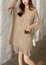 Load image into Gallery viewer, Women Dull Purple Thick Cable Knit Sweater And Skirt Two Pieces Set Spring