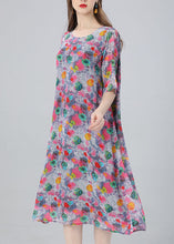 Load image into Gallery viewer, Women Floral O Neck Print Patchwork Chiffon Dress Summer