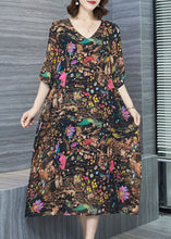 Load image into Gallery viewer, Women Floral V Neck Patchwork Chiffon Dresses Summer