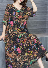 Load image into Gallery viewer, Women Floral V Neck Patchwork Chiffon Dresses Summer