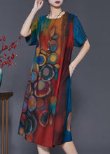 Load image into Gallery viewer, Women Gradient Color Print Silk Maxi Dresses Summer