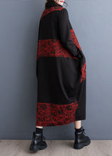 Load image into Gallery viewer, Women Green Turtleneck Patchwork Print Pockets Maxi Dresses Fall