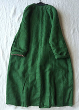 Load image into Gallery viewer, Women Green V Neck Button Cotton Filled Parka Long Coats Winter